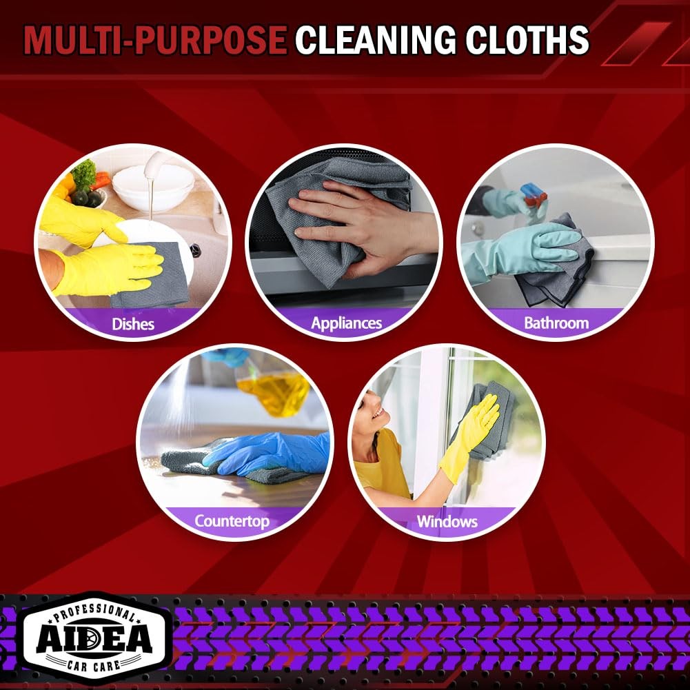 Premium Microfiber Cleaning Cloth Grey 20PK, Micro Fiber Cloths, Dusting Cloths