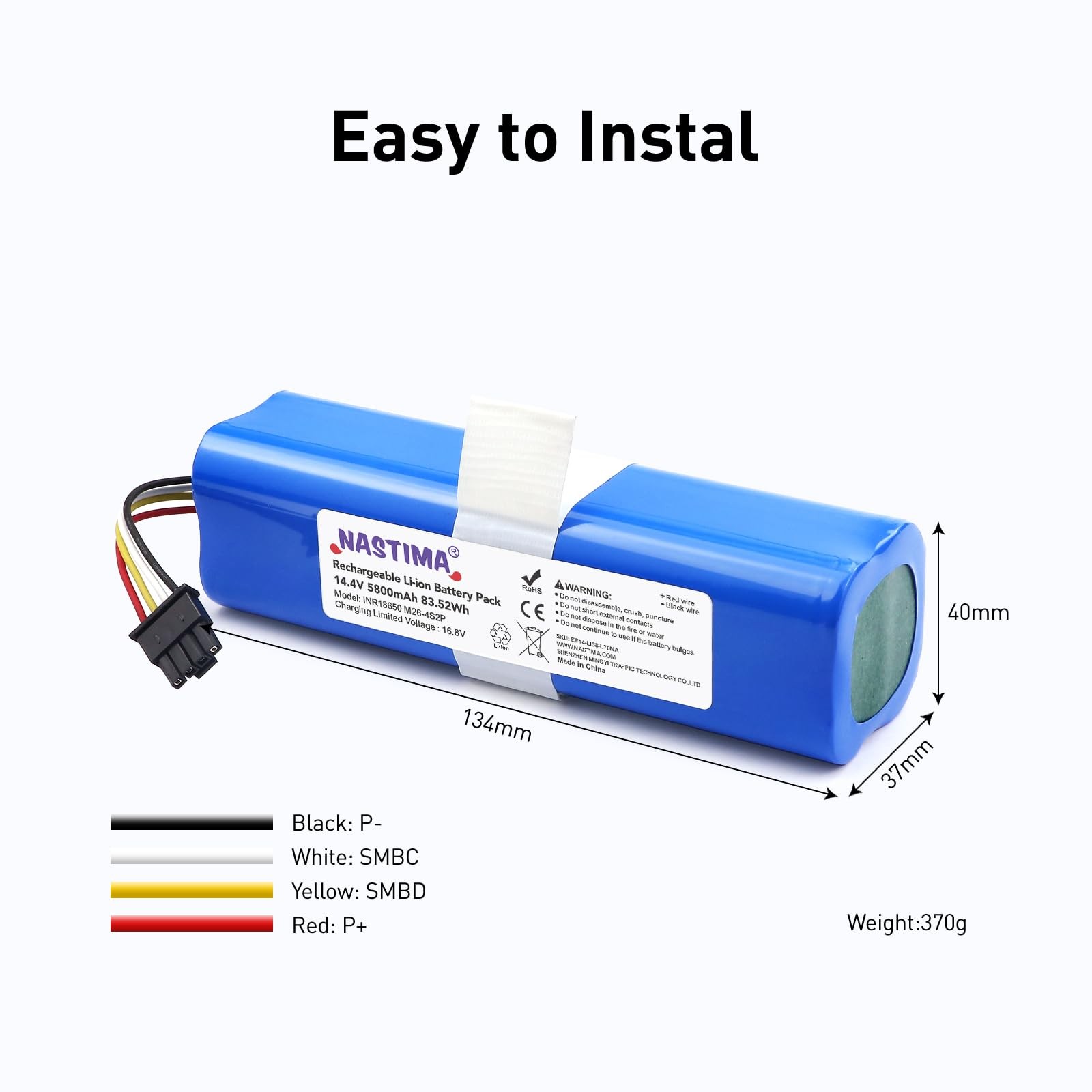 NASTIMA 14.4V 5800mAh Replacement Li-ion Battery for Eufy Robovac L70 Hybrid,…