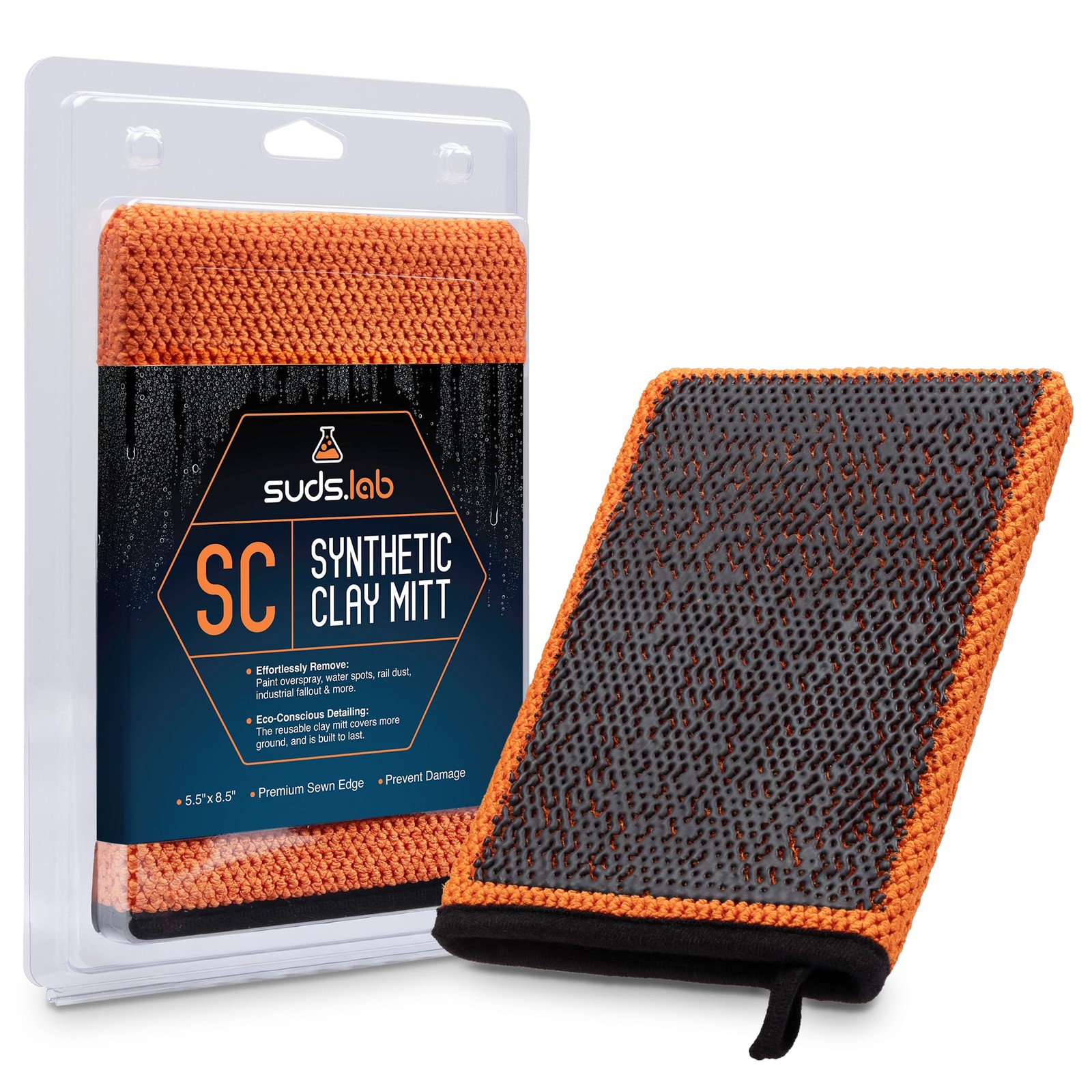 Suds Lab SC Synthetic Clay Mitt for Car Detailing – Reusable Clay Bar Mitt to…