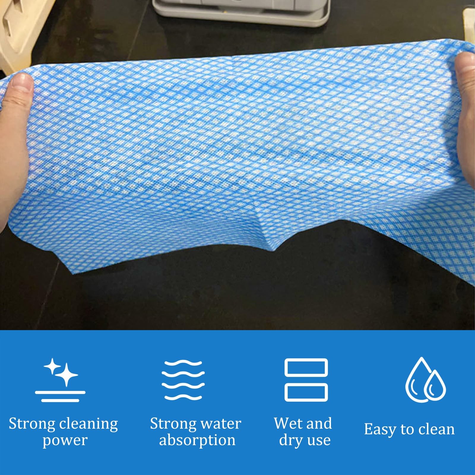 Reusable Cleaning Cloths 50 Pack, 13.8×15.8″ Disposable Dish Cloths and Clean…