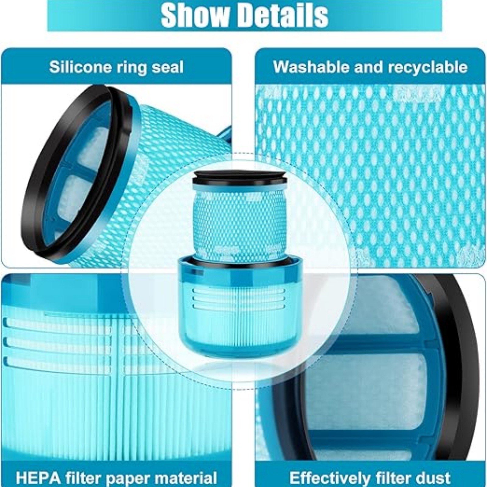 HEPA Filter Replacement Washable Rear Filter for Dyson V11 V15 Vacuum Cleaner
