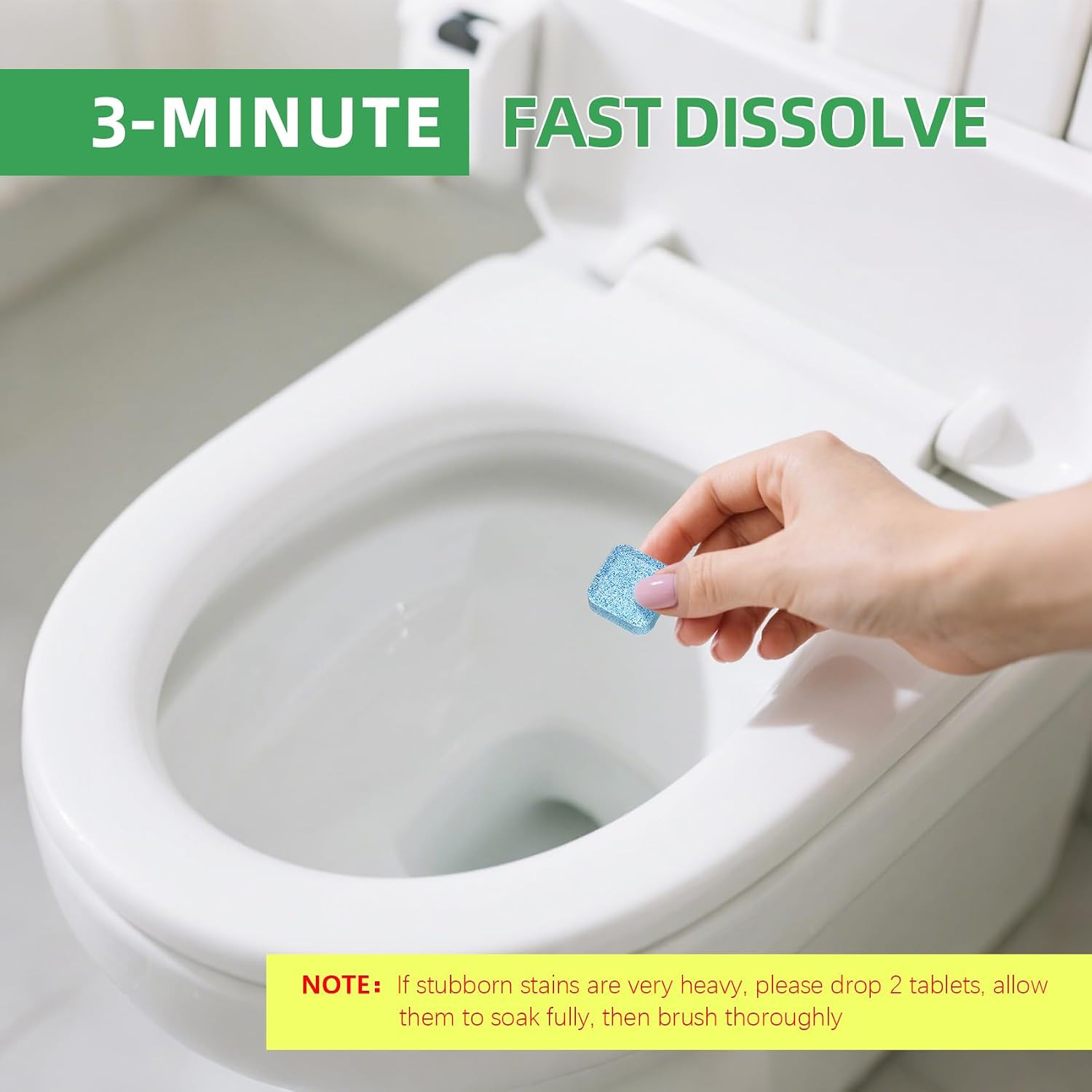 Toilet Bowl Cleaning Tablets 30 Pack Lemon Scent Fast Dissolve Septic Safe