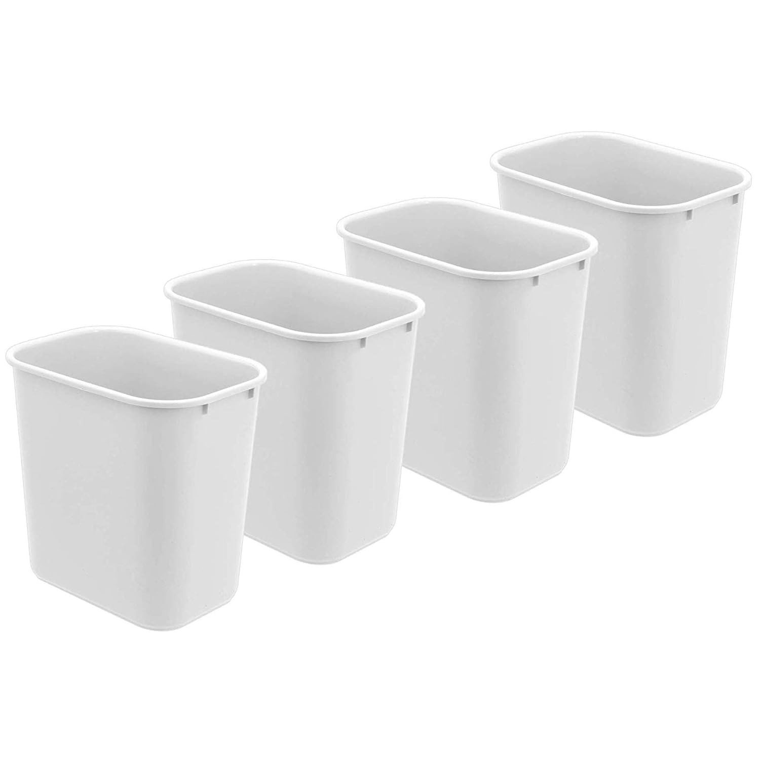 Wastebasket, Deskside Bin, 6.75 Gallon/ 27 Quart/ 24 Liter (Plastic) (White Colo