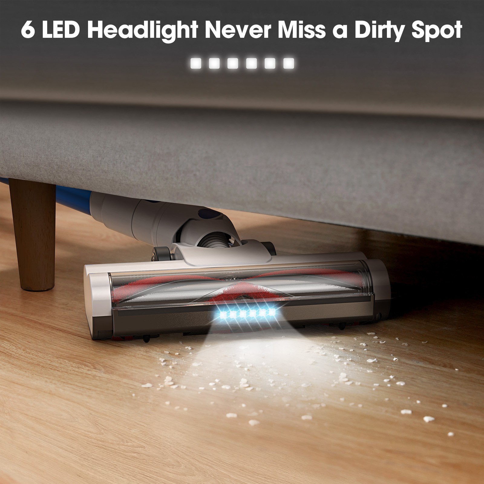 Cordless Vacuum Cleaner 1.5L Powerful Stick 50Kpa 60min Lightweigh Rechargeble