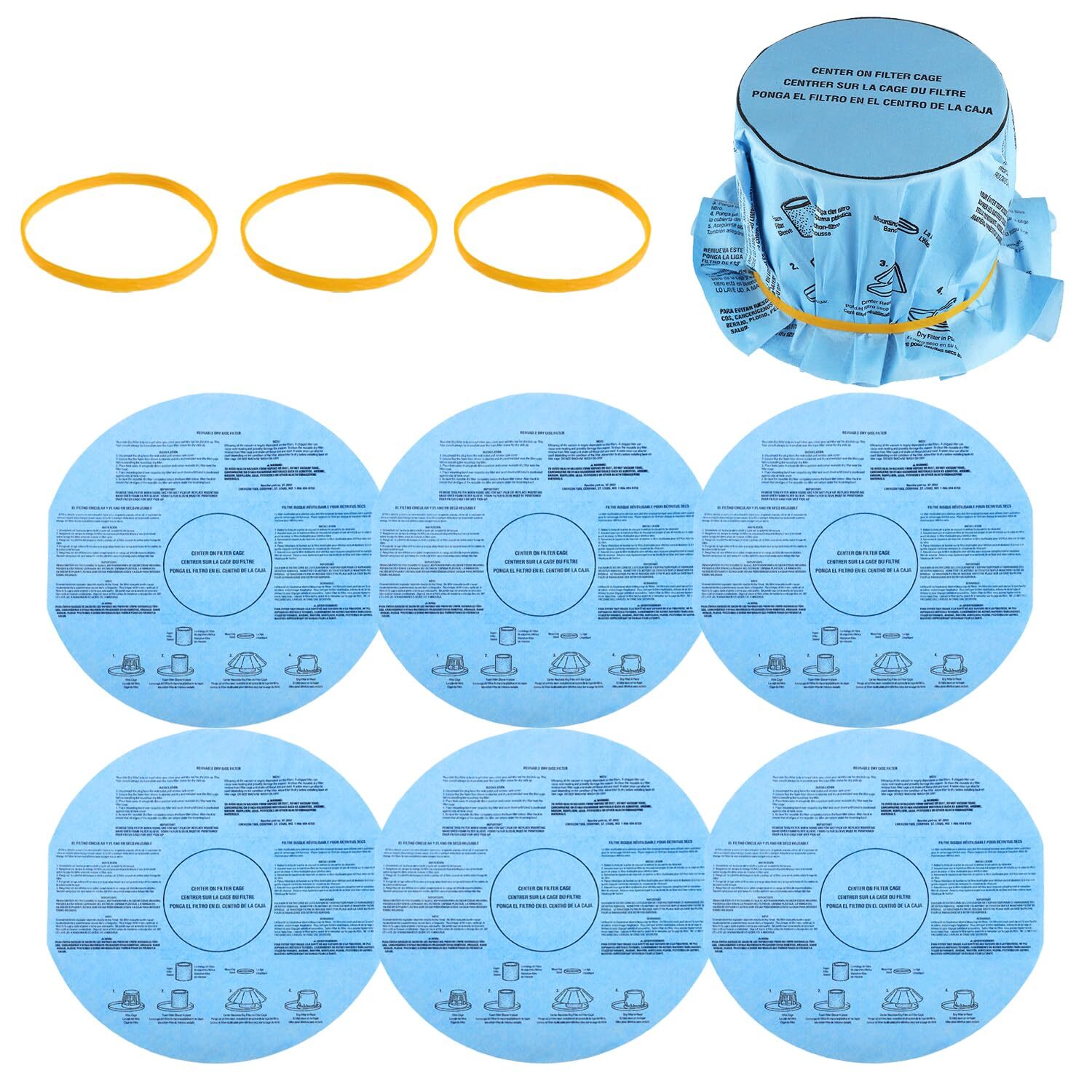 Reusable Wet Dry Vac Filter VF2002 90107 Dry Disc Vacuum Filters