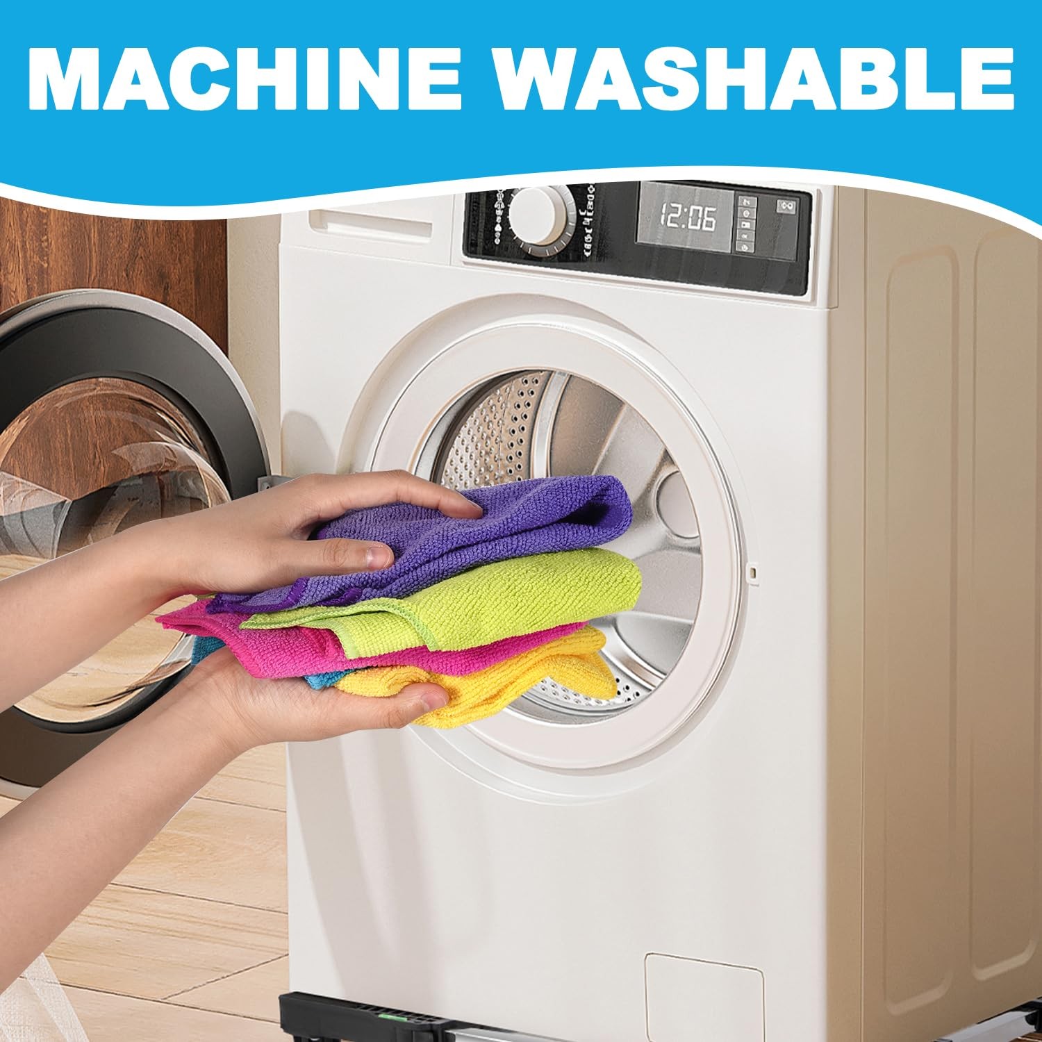 Microfiber Cleaning Cloths Rags, Wet and Dry Lint Free Household Supplies