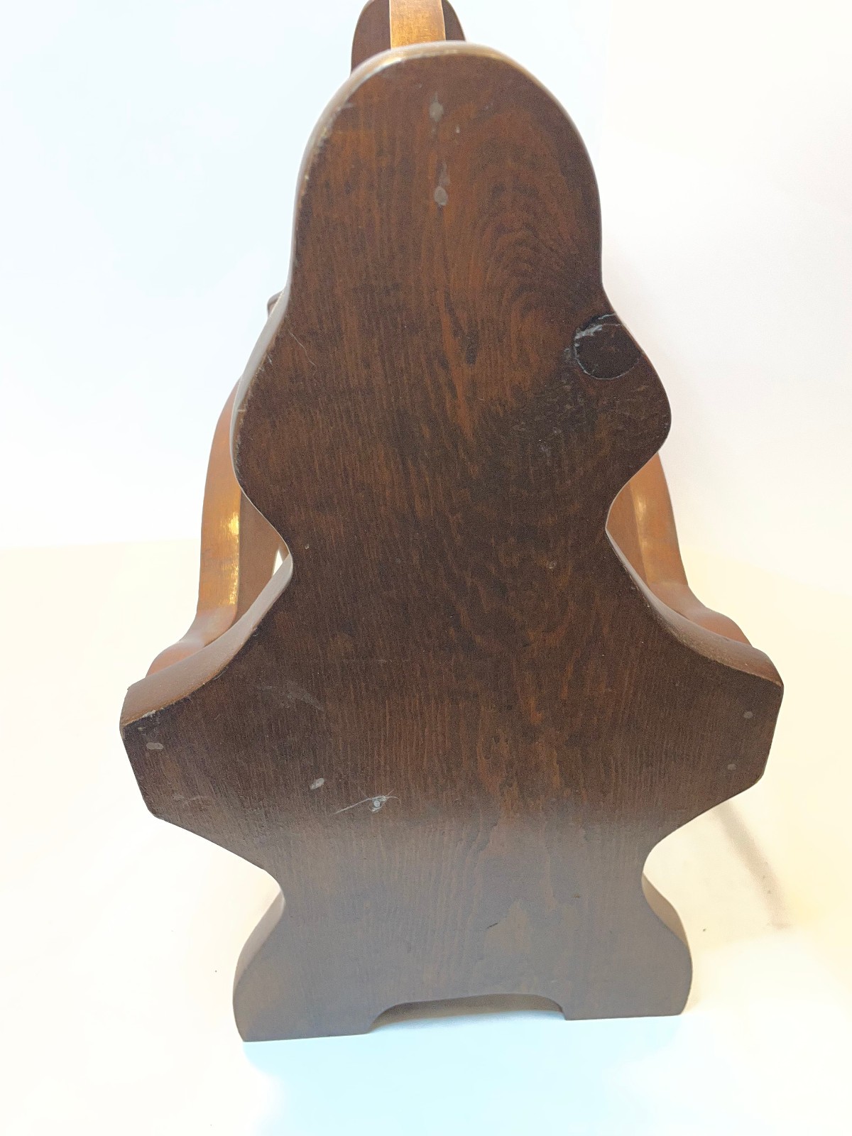 Vintage Solid Wood Magazine Rack Holder Stand Newspaper Record Spindle 18.5″
