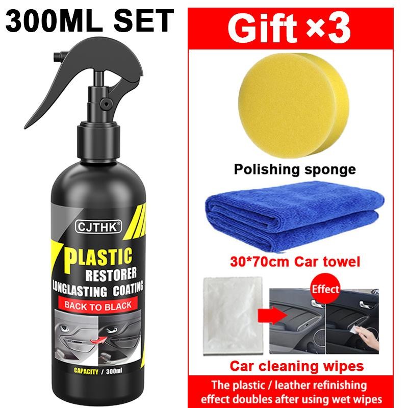 Car Plastic Restorer, Back to Black Gloss, Long-lasting Auto Polish Cleaner