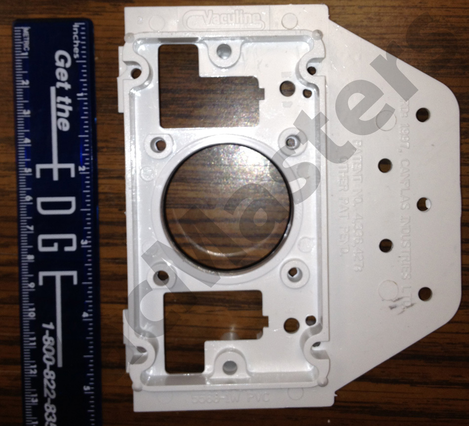 Central Vacuum 2″ PVC inlet valve mounting plate – Used for rough-in (qty 2)