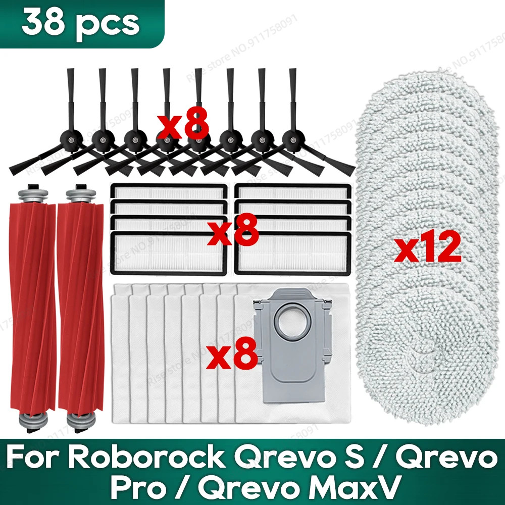 OSSIEAO Replacement Parts for Roborock Qrevo S Pro MaxV Plus Filter Brush