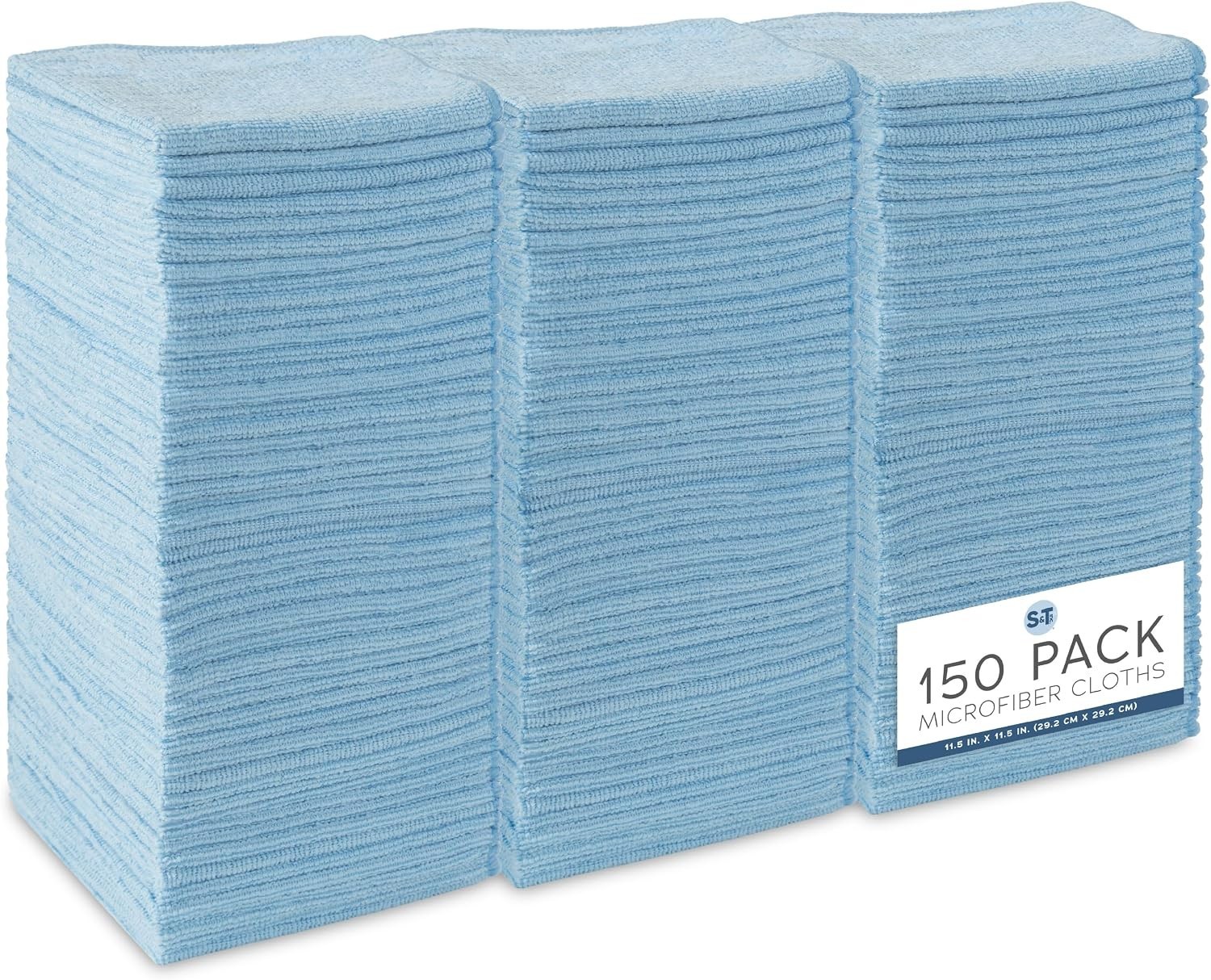 150 Pack of Microfiber Cleaning Cloth, Bulk Microfiber Towel for Home, Reusab…