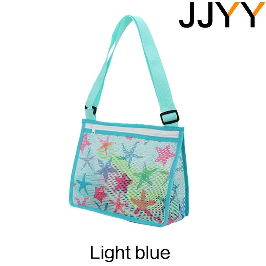 1pcs Foldable Mesh Beach Bag – Seashell & Toy Storage Tote for Kids – NEW