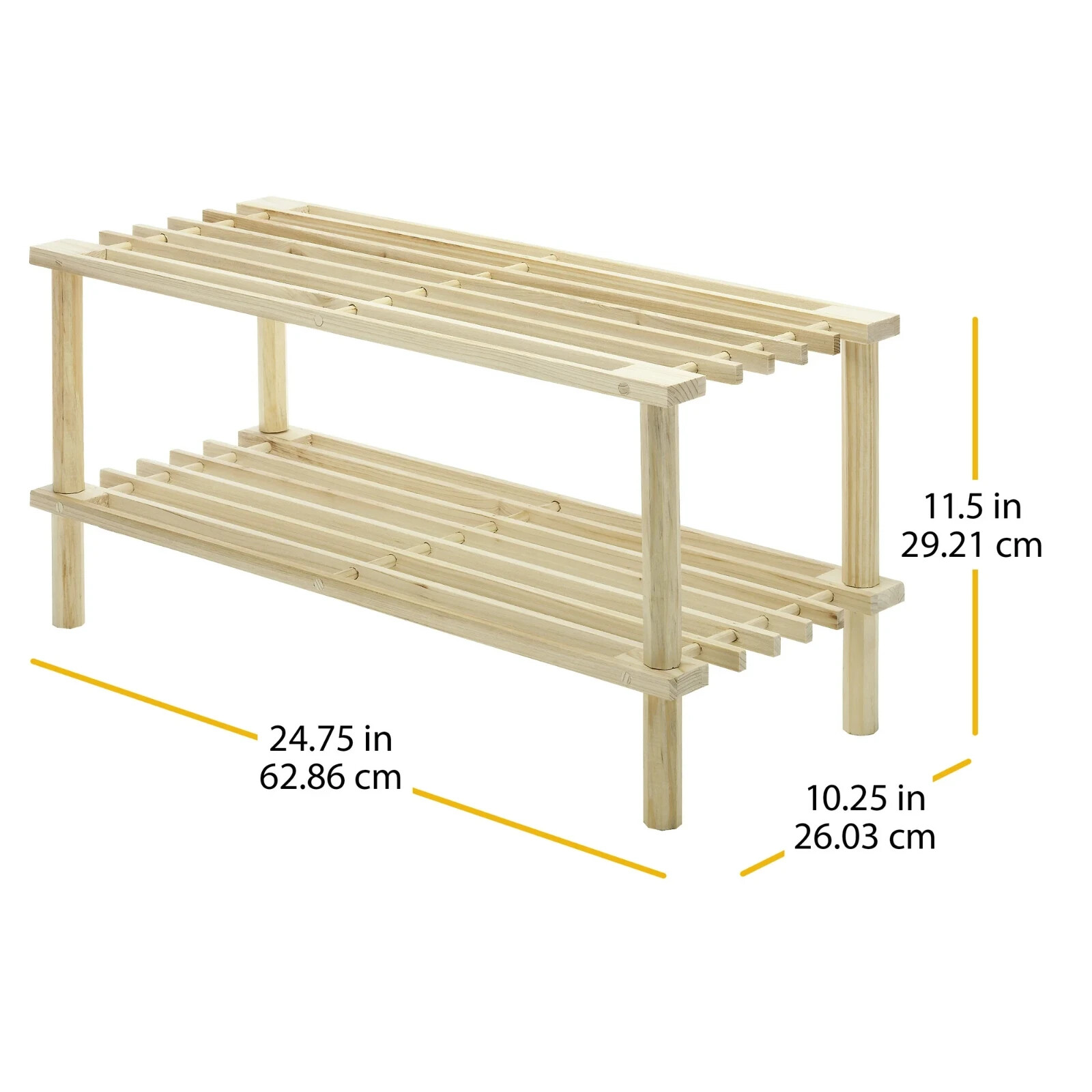 Whitmor 6026-3562 Natural Wood Household Shelf, 10.25 x 24.75 x 11.5-In. –