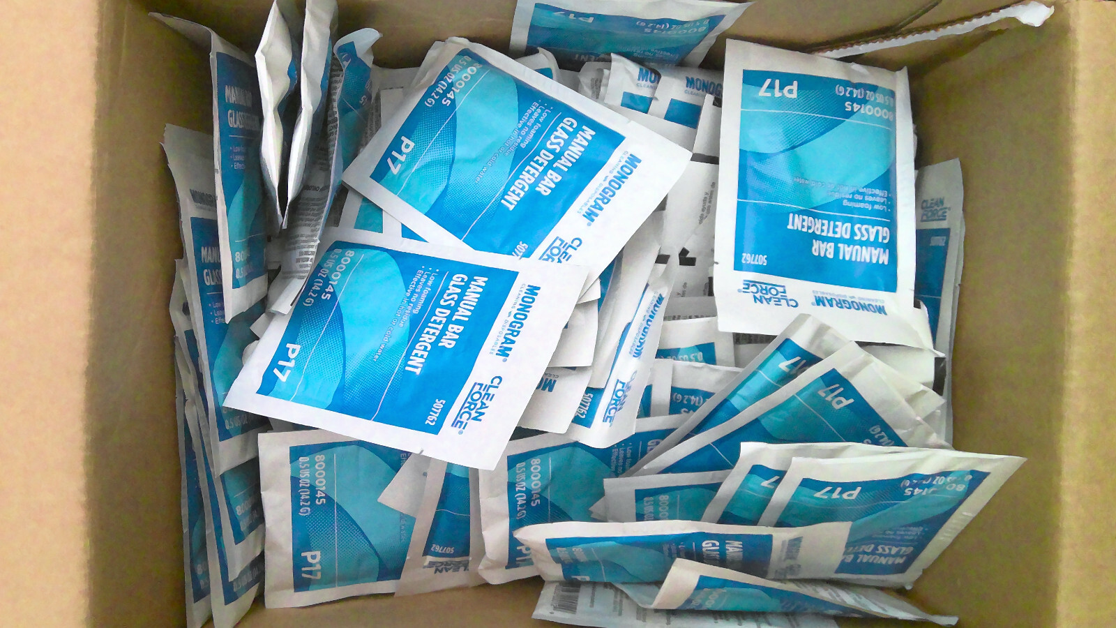 Monogram 8000145 Manual Bar Glass Detergent 100 Pieces of 0.5oz Each Packet