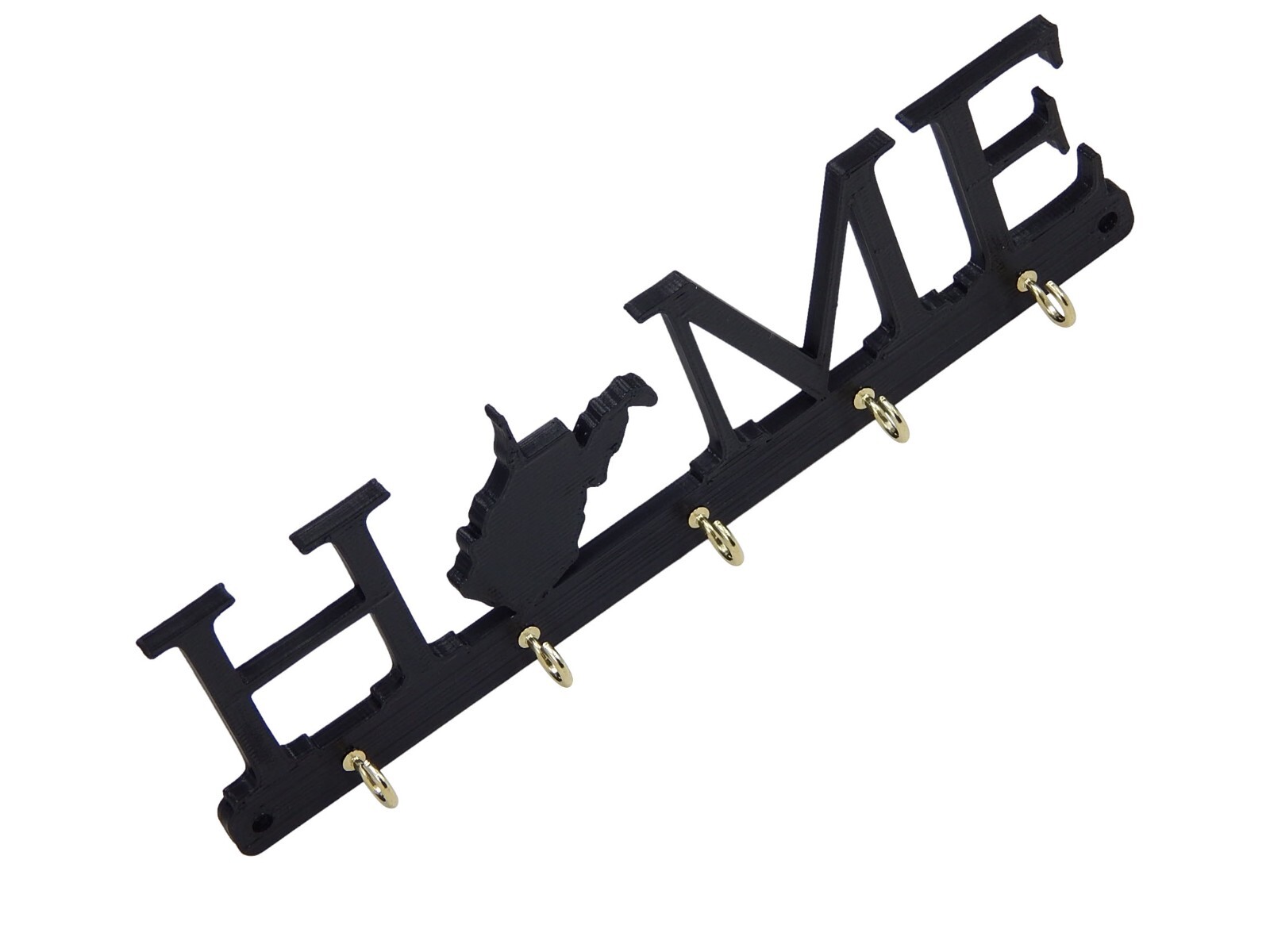 West Virginia Home State Shape Key Holder Hanger Rack Housewarming Wall Gift