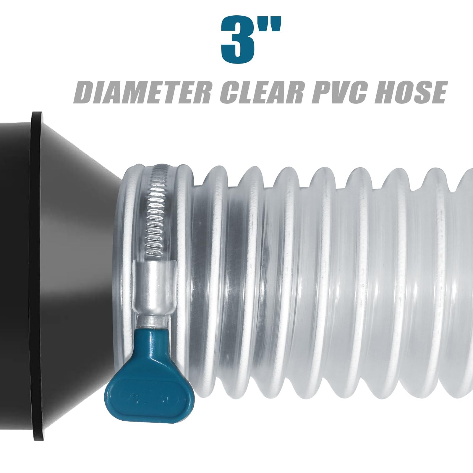 PVC Dust Collection Hose 3″ x 10′, Flexible Dust Collector Hose, Puncture Res…
