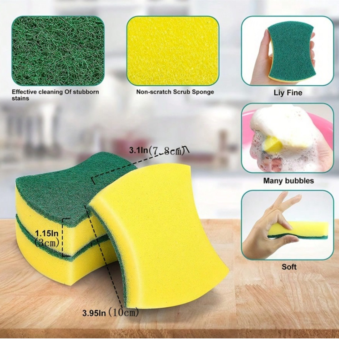 12pcs Cleaning Sponges Dish Scrubber Soft Heavy Duty Kitchen Sponges