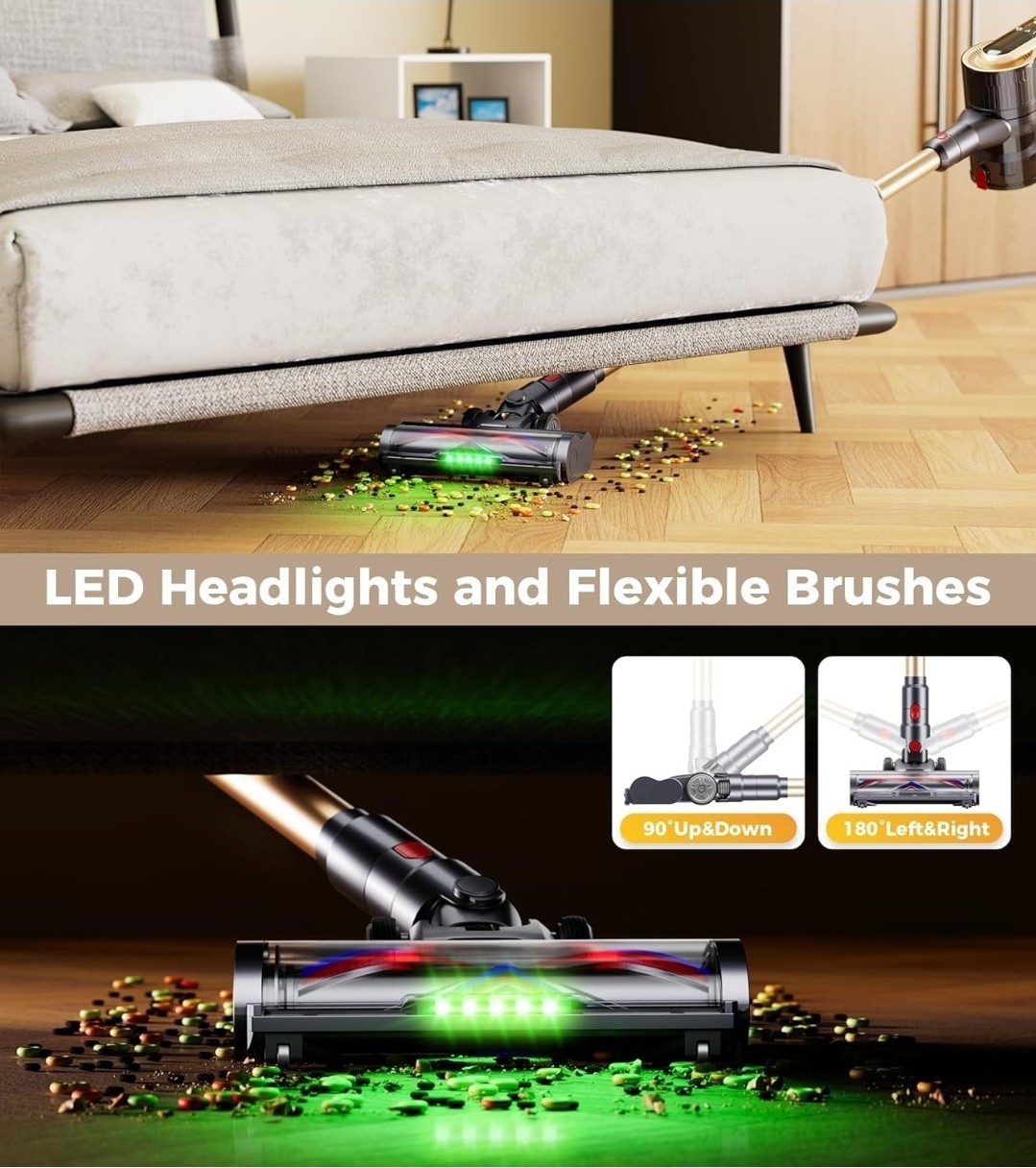 MOOSOO Cordless Stick Vacuum Cleaner Lightweight Carpet Floor Pet Hair XL-618A