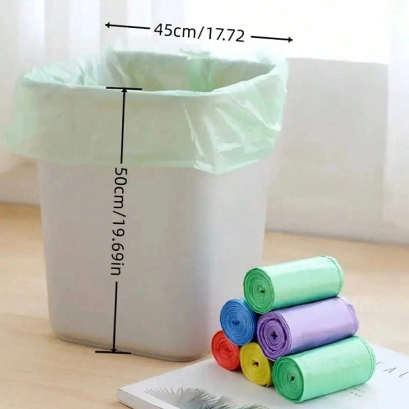 100 PCS 5 Gallon Trash Bags Kitchen Trash Bags Small Garbage Rubbish Bags 5 Roll