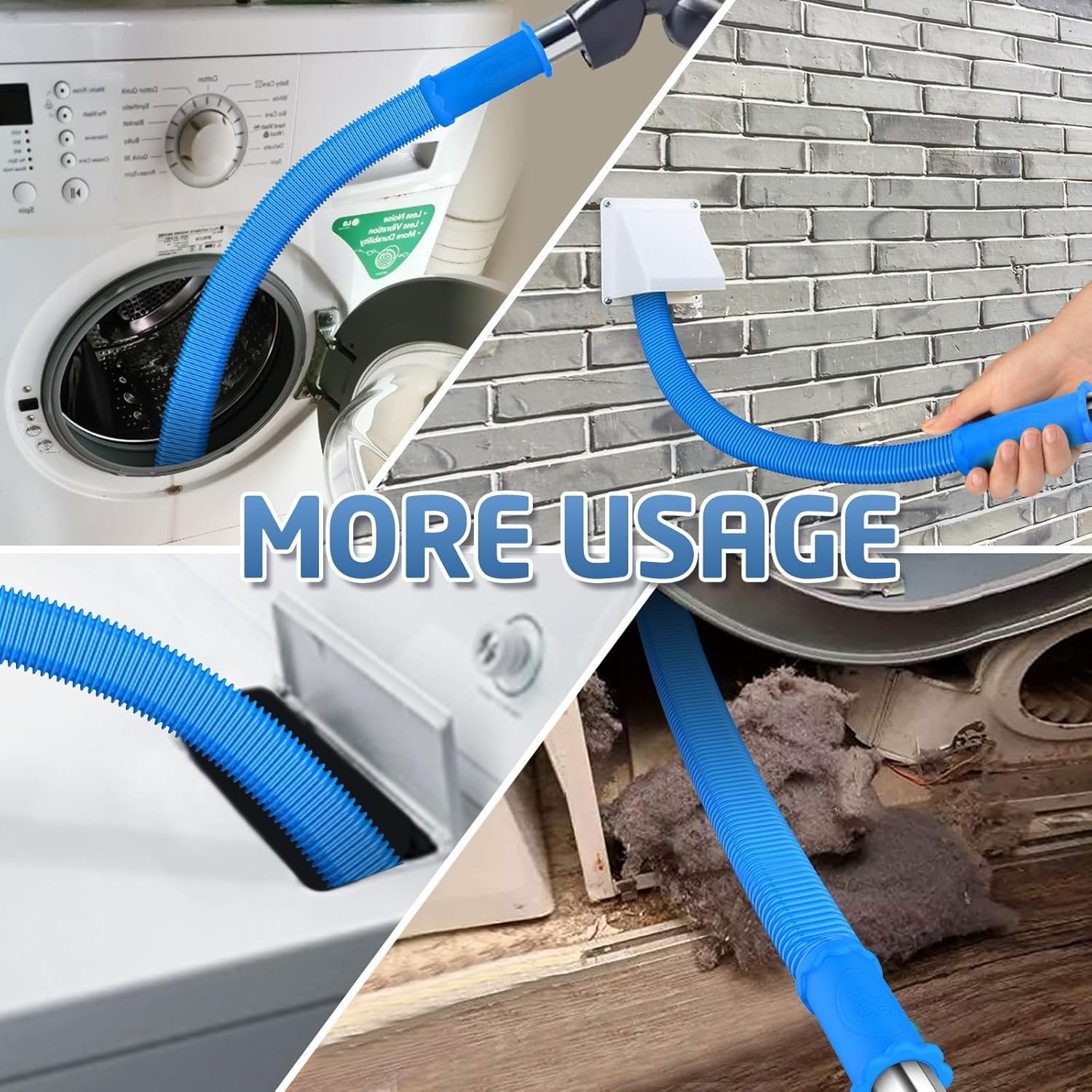 Dryer Vent Cleaner Kit Vacuum Attachment Hose with Lint Remover Cleaning Brush