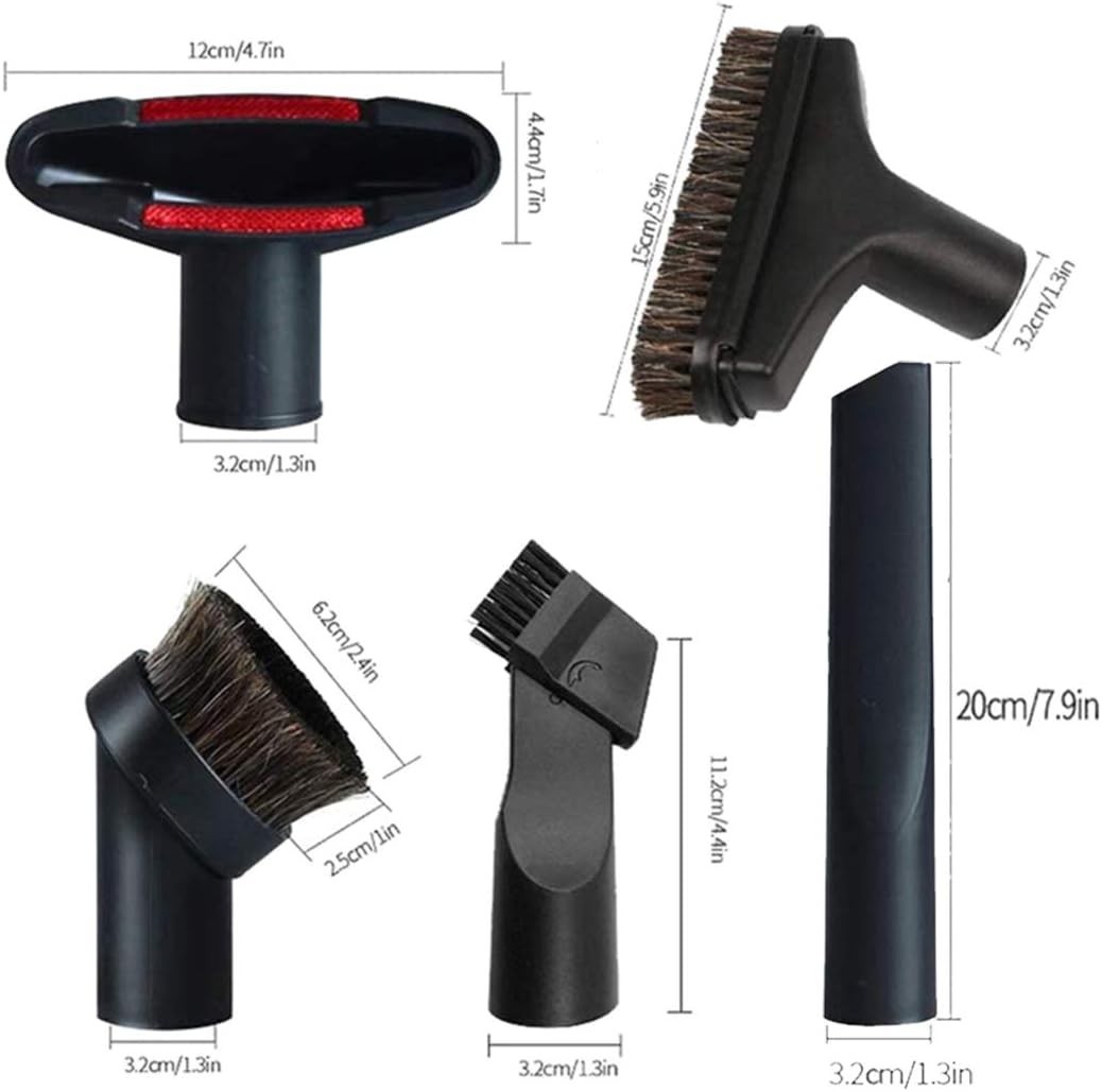 Compact Vacuum Attachment Set: Horsehair Brush & Utility Tools for Easy Cleaning