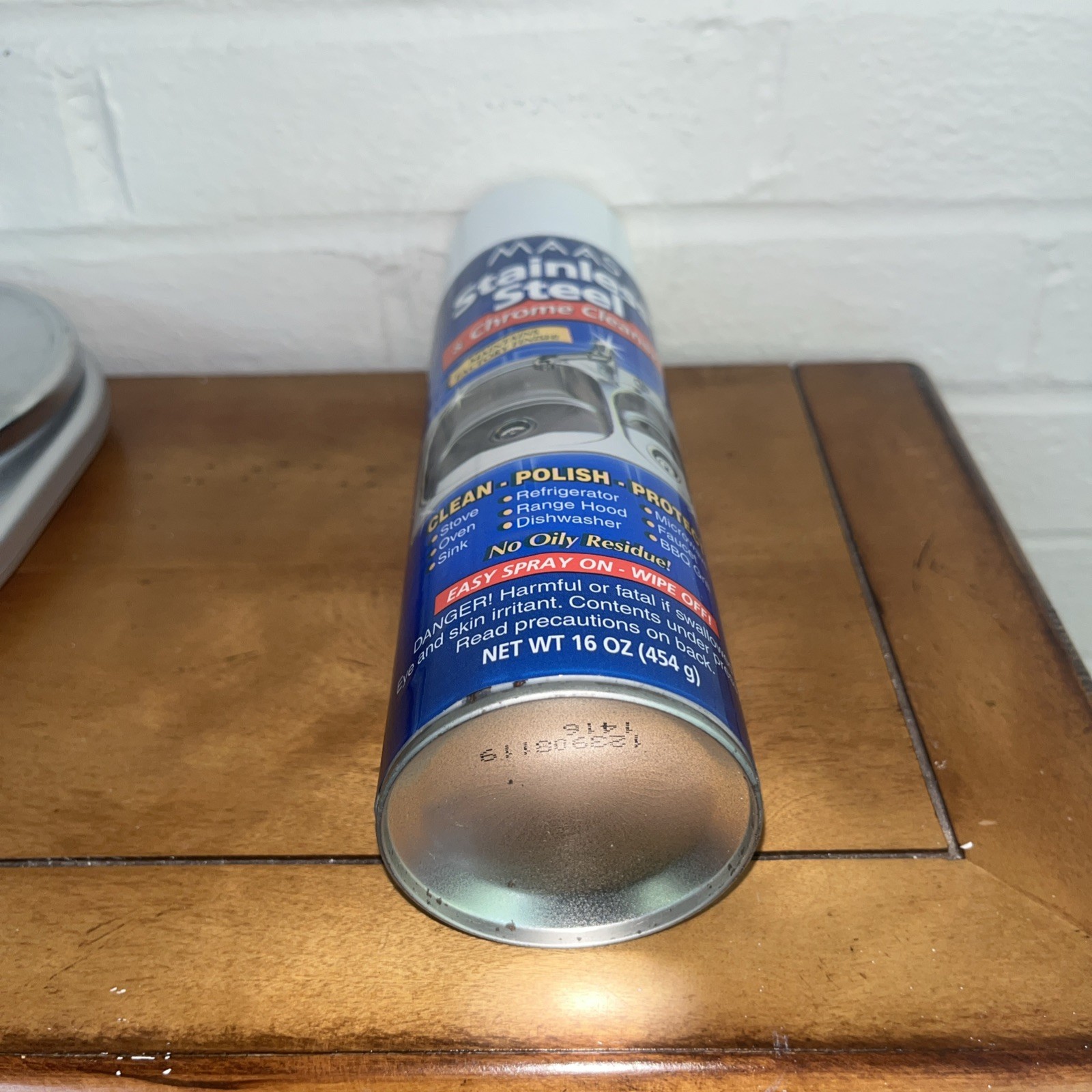 Maas Stainless Steel & Chrome Cleaner Spray On Wipe Off Can USA Original 95% Ful