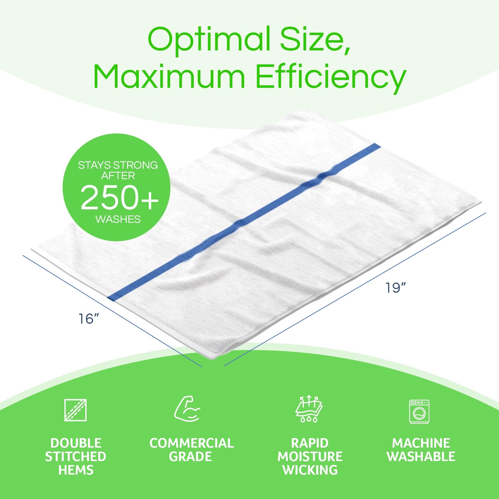 24-Pk 16×19 30 Oz. Absorbent Cotton Kitchen Bar Mop Towels
