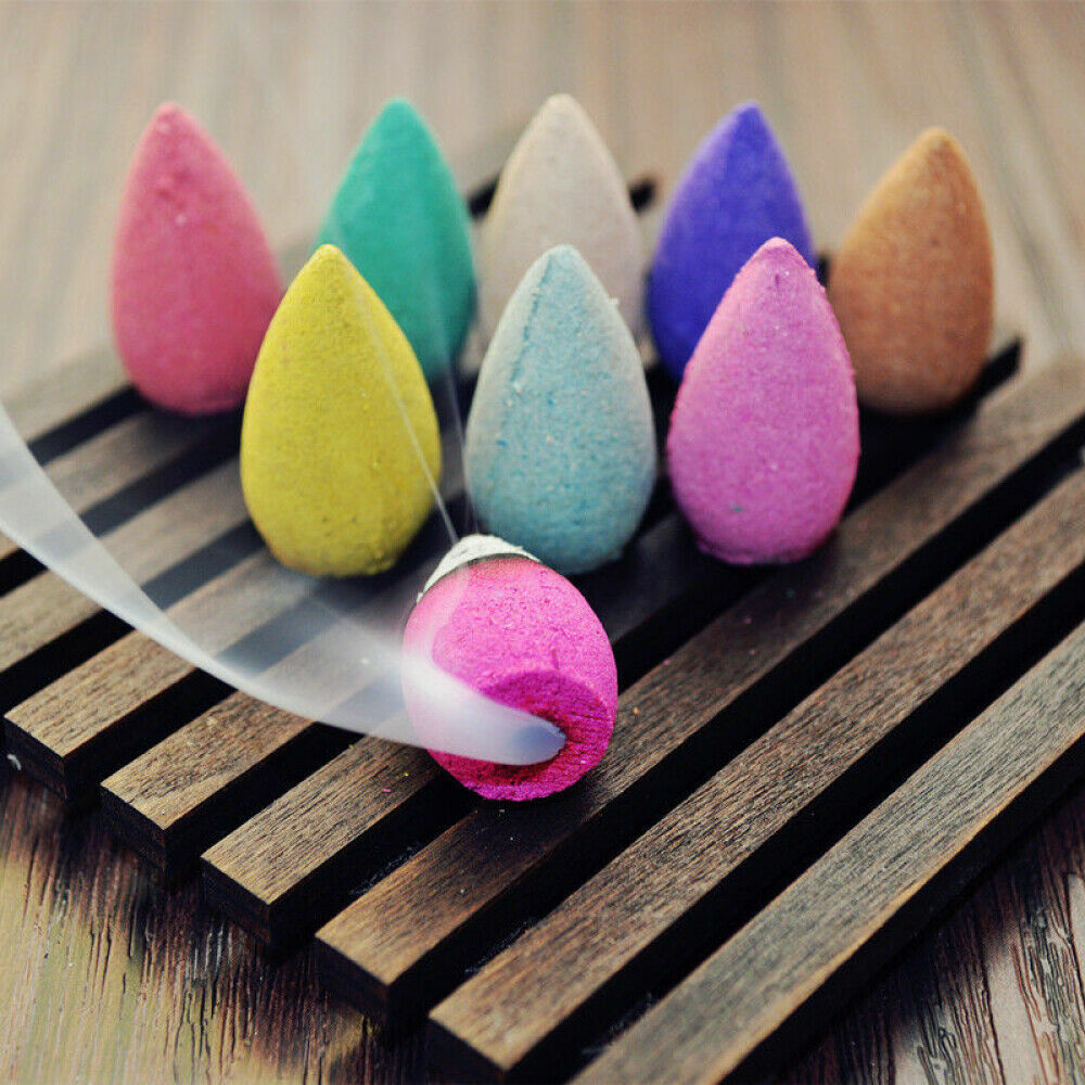 120PCS Incense Burner Cones Backflow Smoke Waterfall Censer Holder Bullet USA
