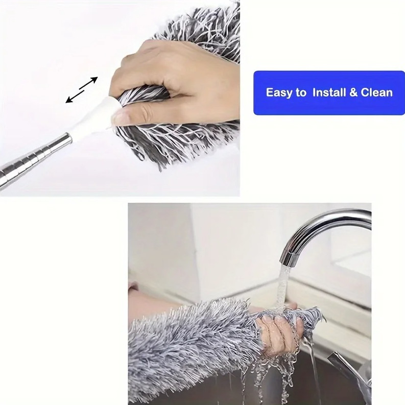 Multifunctional Retractable Duster with Bendable Head for Home & Car Cleaning