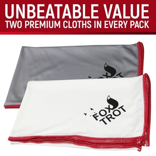 Large Microfiber Polishing Cloths (2 Pack White | Gray) 2-pack (White | Gray)