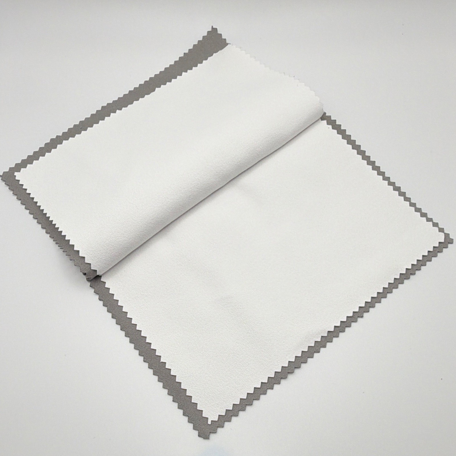 6”x8” Light Gray & White Jewelry Cleaning/Polish Cloth | Gold, Silver, Platinum