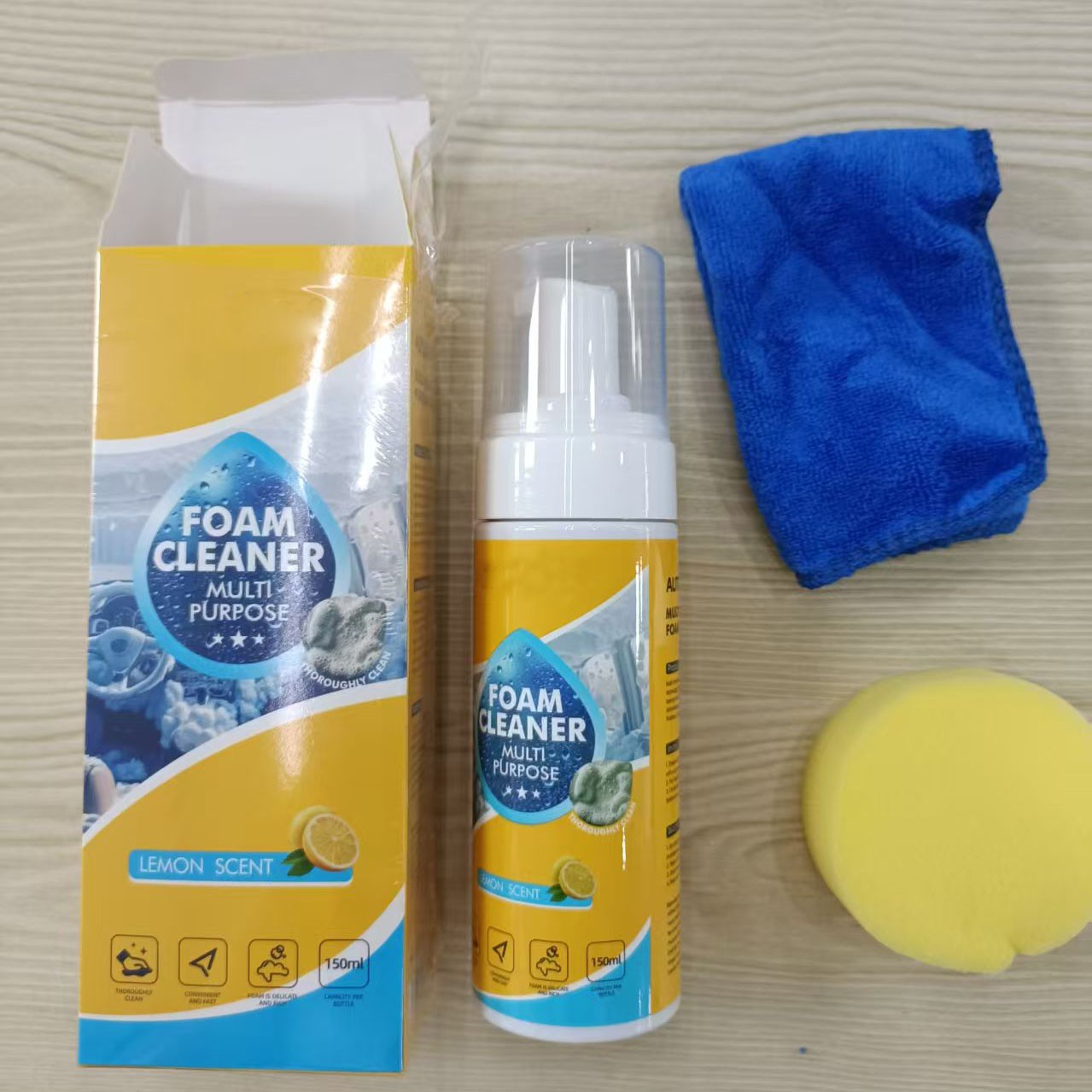 150ml Foam Cleaner, 4-in-1 Multi-Enzyme Foam Cleaners, New Foam No-Rinse Cleaner