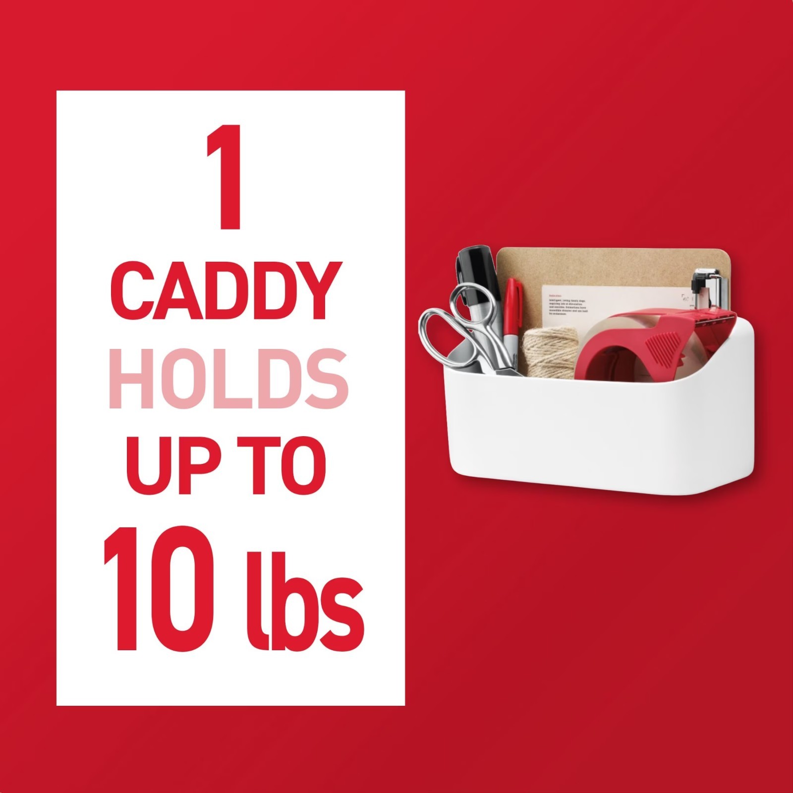 Heavyweight Large Caddy Hangs Up to 10lbs White Home Organizer Pantry Closet