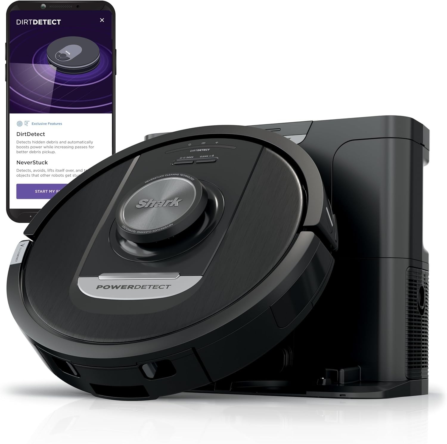 Shark AV2820S PowerDetect Self-Empty Robot Vacuum NeverStuck Technology