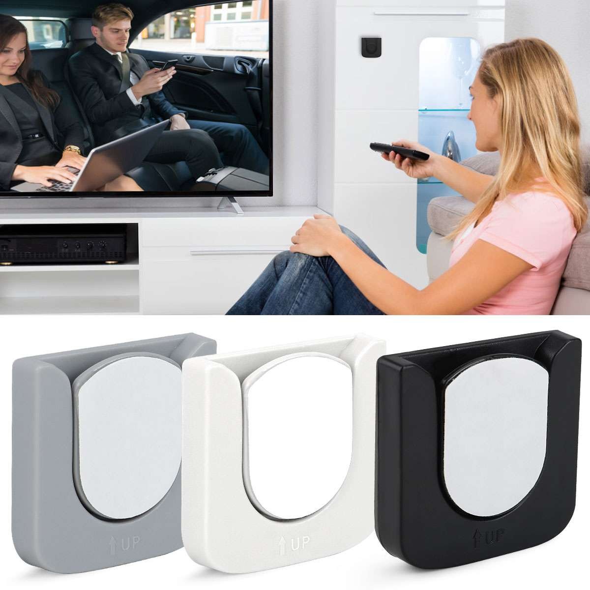 2in1 Set Remote Control Holder for Wall Magnetic Self-Adhesive Remote Organizer