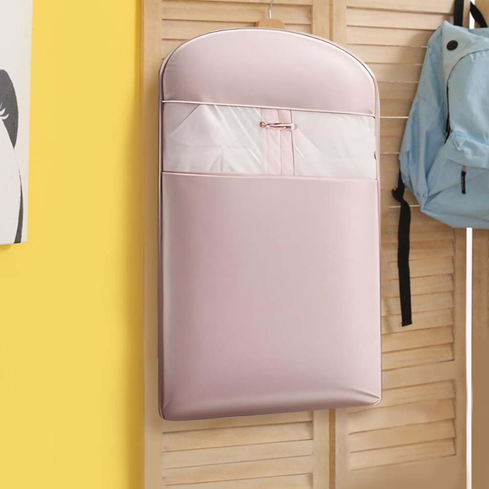 Space Saving Hanging Garment Bag w/ Self Compression Zipper Storage Bag(Pink M)