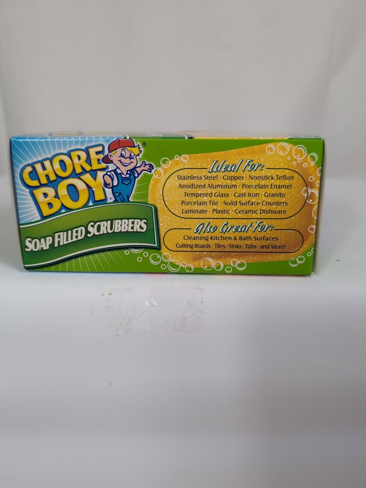 Lot Of 3 Packs of 2 Pack Chore Boy Soap Filled Scrubbers Green Apple Nonstick