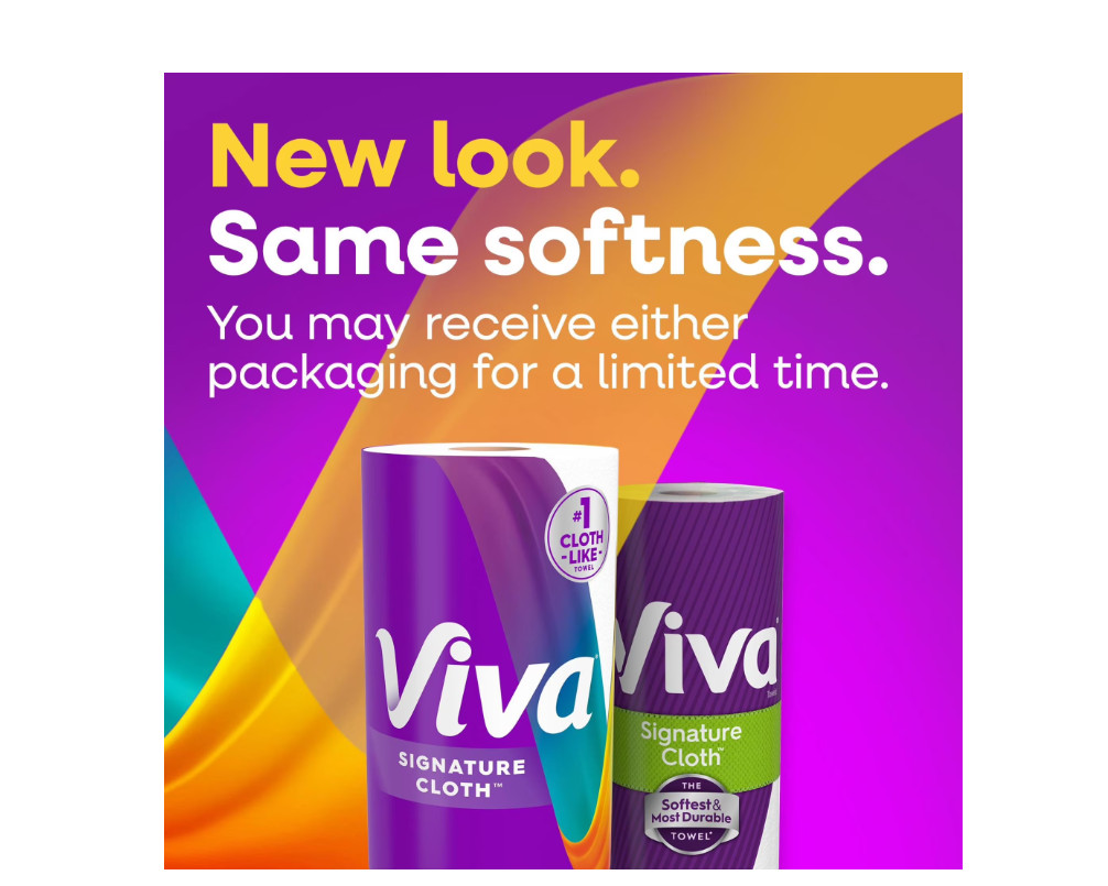 Viva Signature Cloth Paper Towels, 8 Triple Rolls, 129 Sheets per Roll