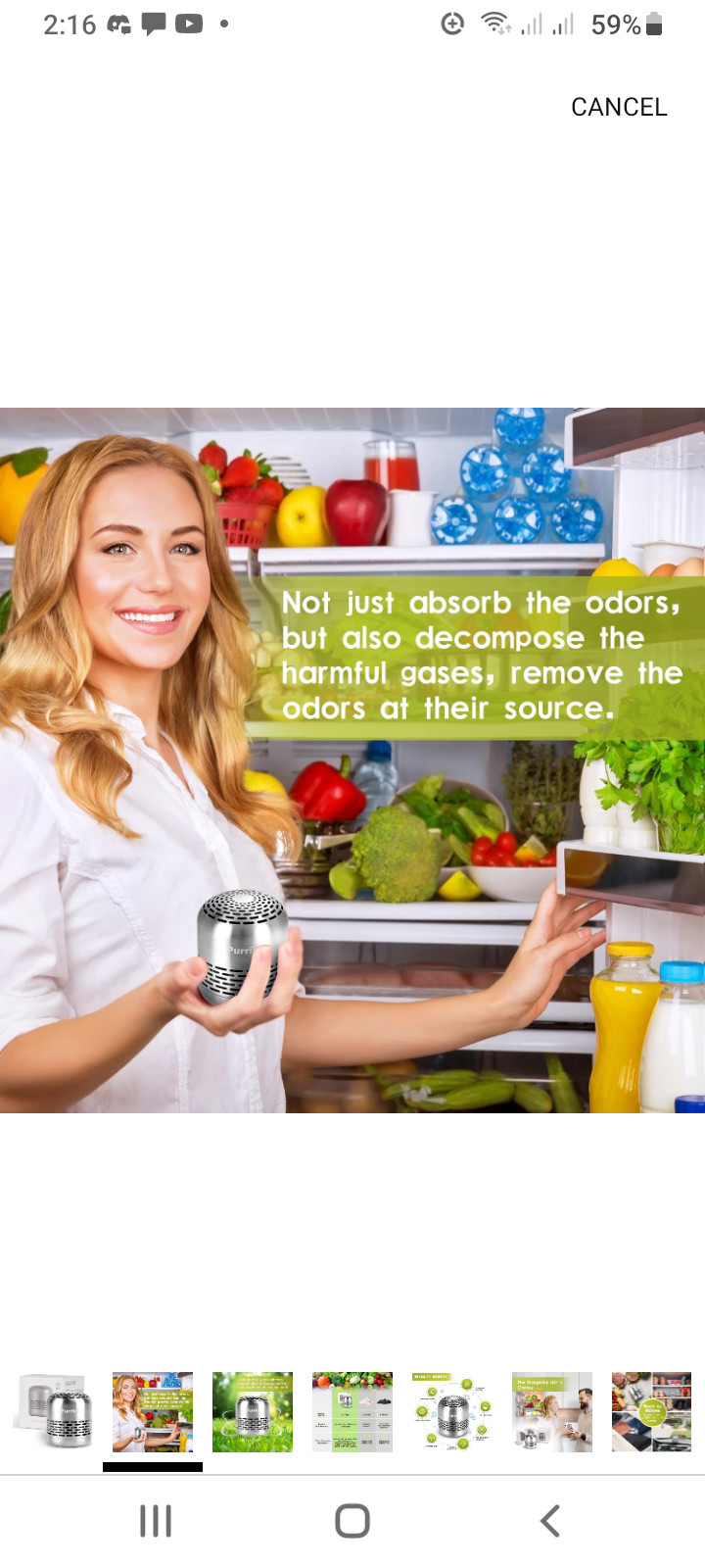 Refrigerator Deodorizer,Lasts for 10 Years,Refrigerator Odor Eliminator,Fridge D