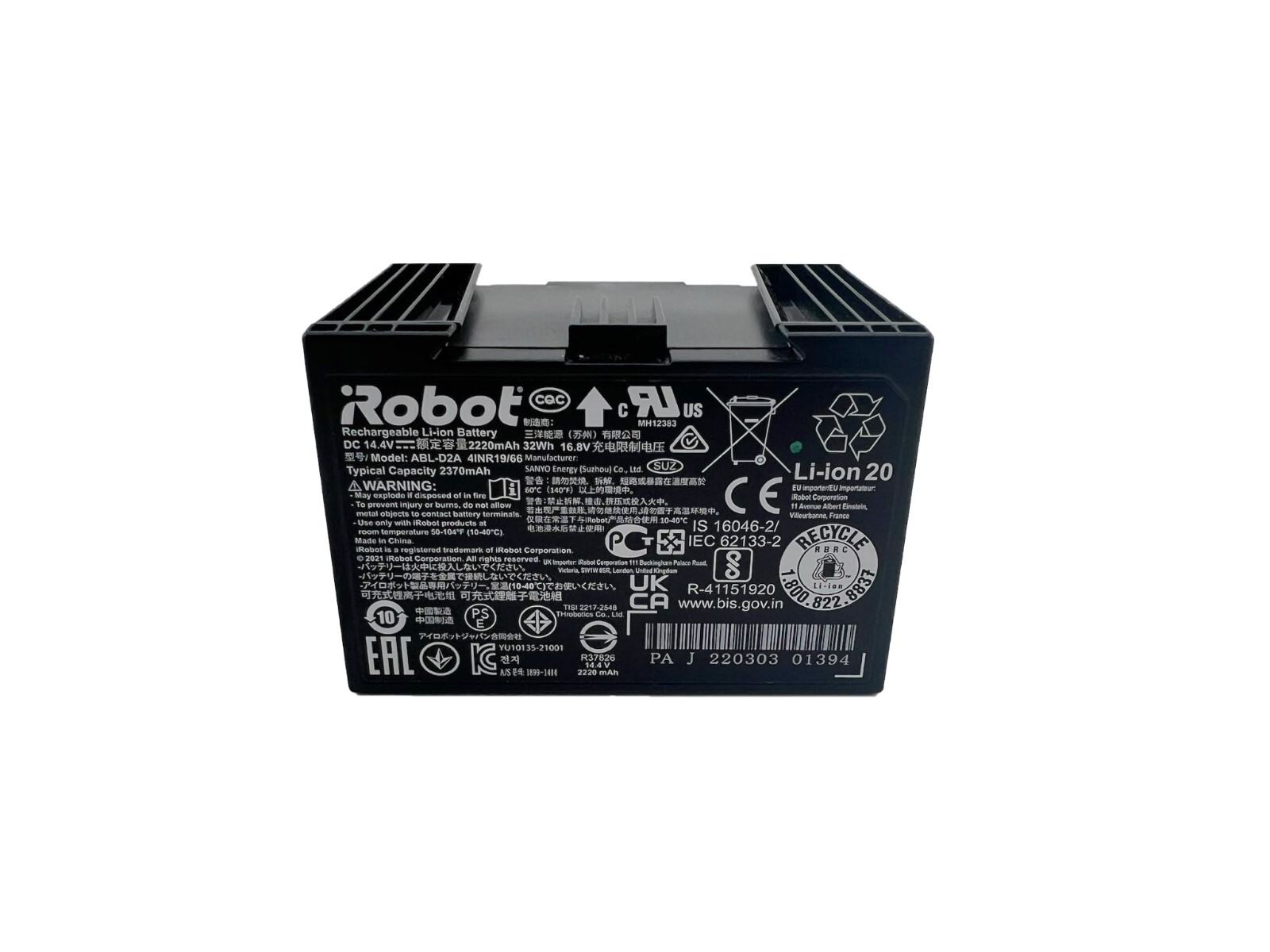 Authentic Li-ion Battery for iRobot Roomba i4 i4+ i8 i8+ j7 j7+ 2220mAh #ABL-D2