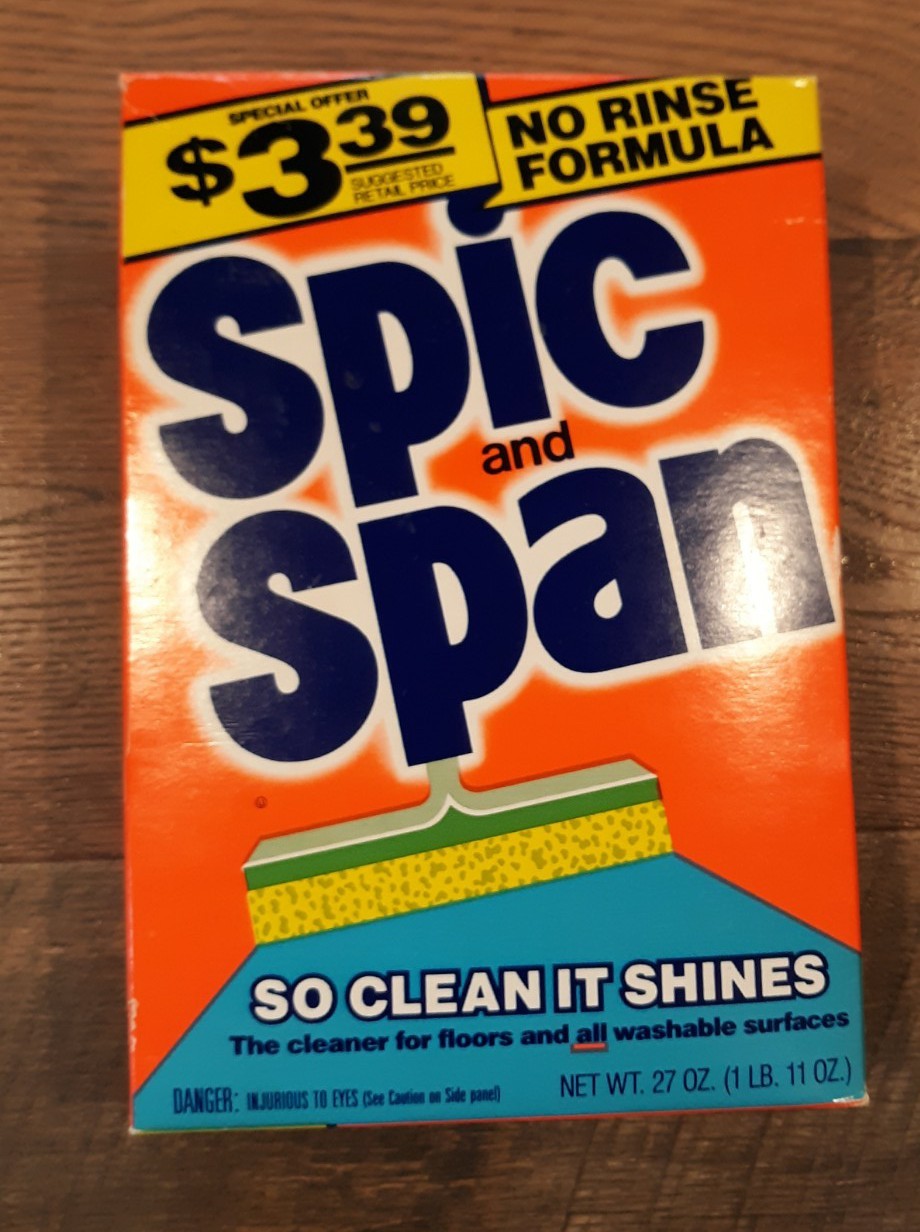 Vintage Spic and Span Cleaning Powder No Rinse USED Prop Advertising Great Color