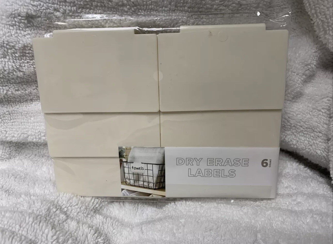 12 ct NEW dry erase Basket Labels Clip On for Pantry laundry Storage Baskets Bin