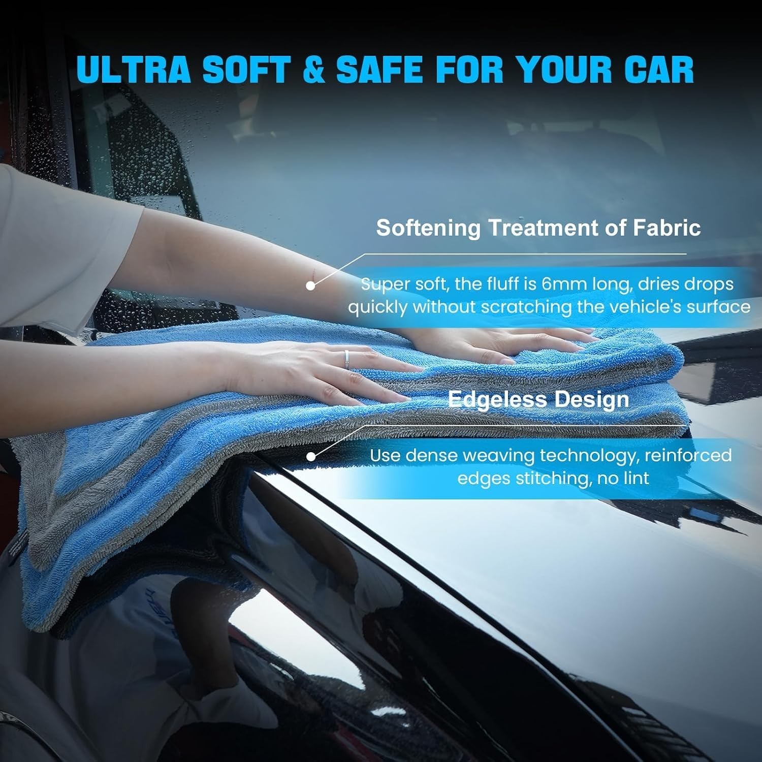 2 Pack Car Drying Towels 48″ x 24″, Extra Large Microfiber Towels for Cars, 1…