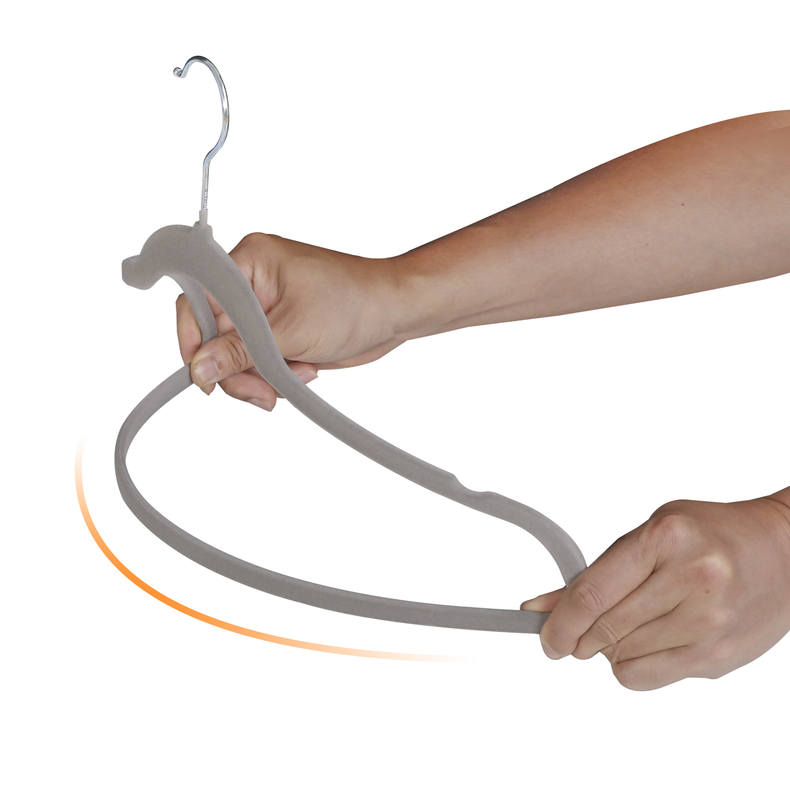 100PCS Velvet Hangers Non-Slip Clothes Hangers Premium 360° Swivel Hook Grey