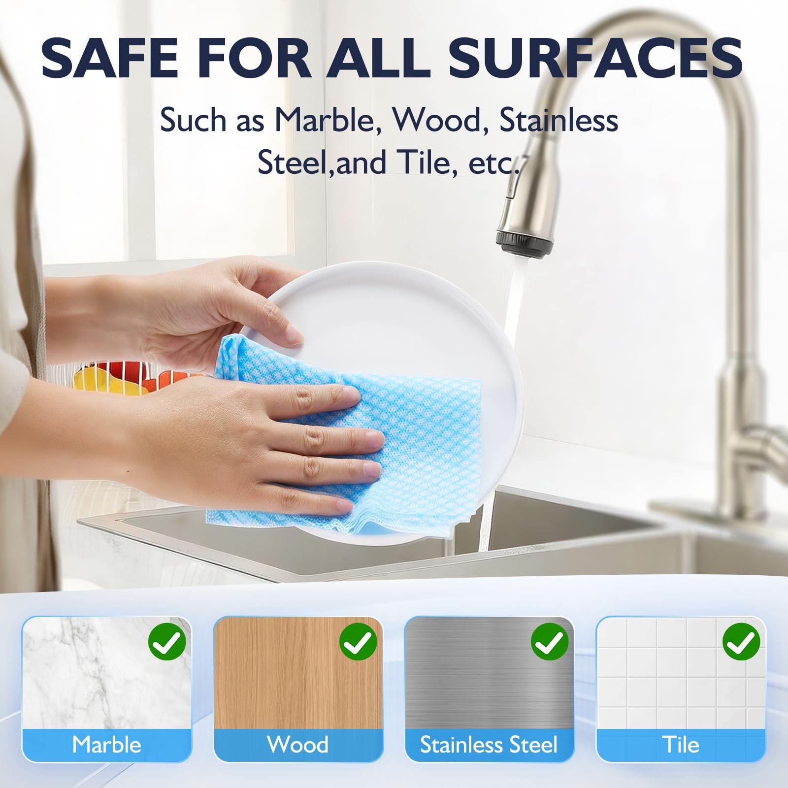 Volokitx 60 Pack 13.8×15.7 in Disposable Dish Cloths for Kitchen, Bathroom & …