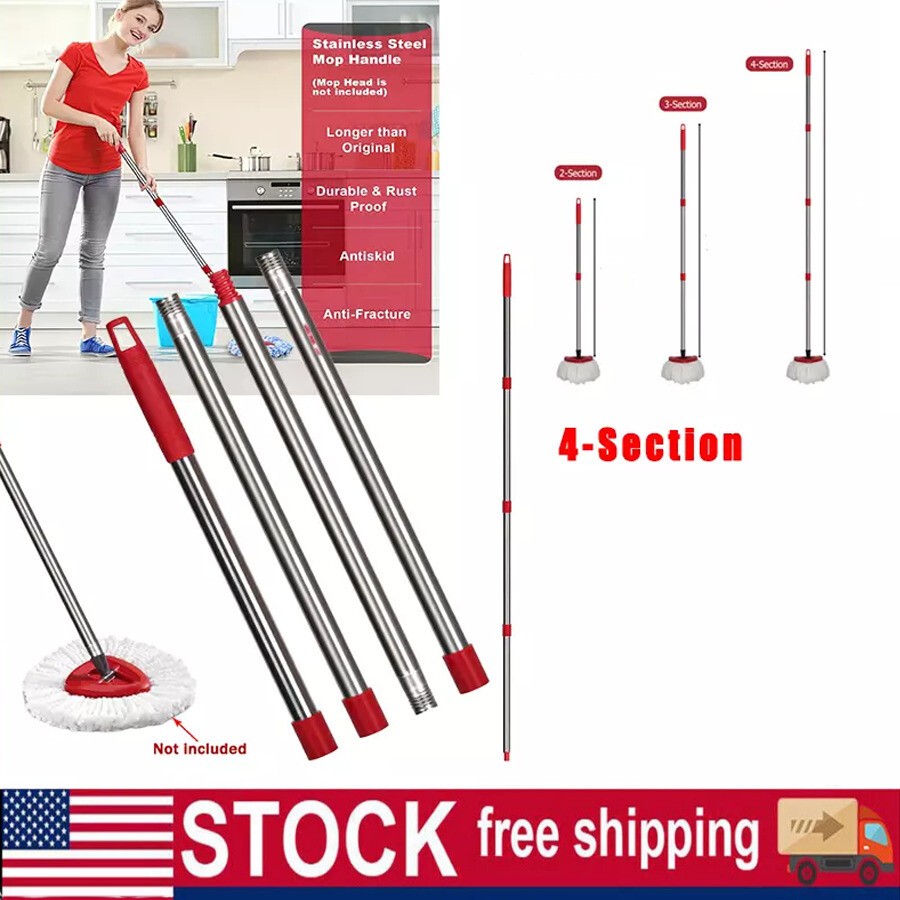 Spin Mop Pole Handle Replacement 4-Section For O-Cedar EasyWring