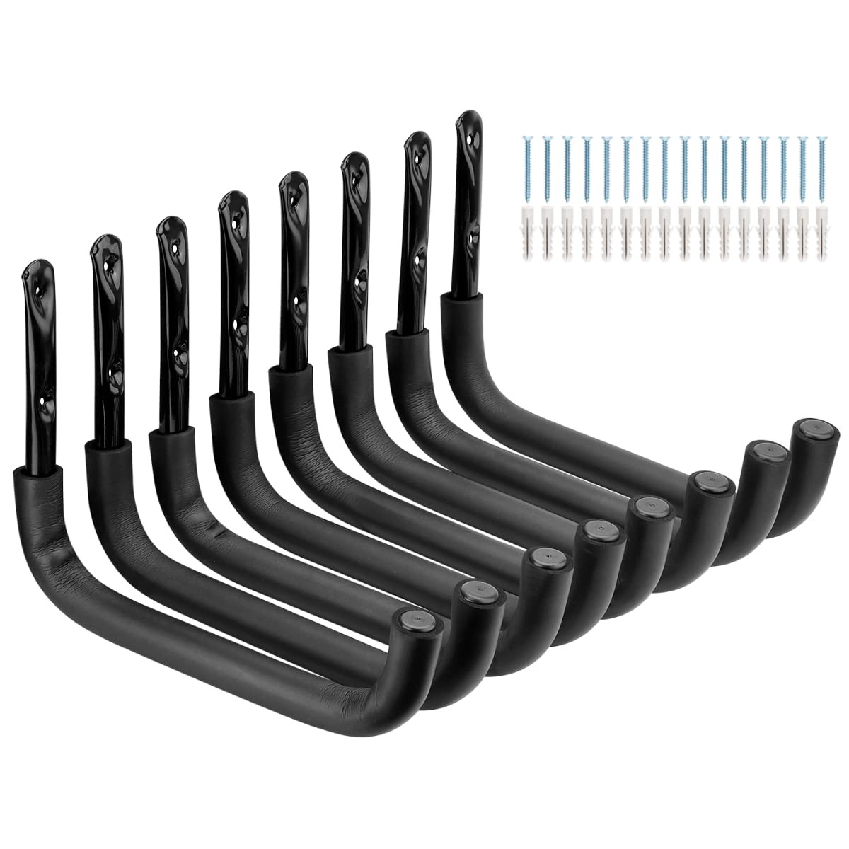 8 Pack Heavy Duty Garage Storage Hook Wall Mount Ladder Jumbo Arm 12.7″x9.3″