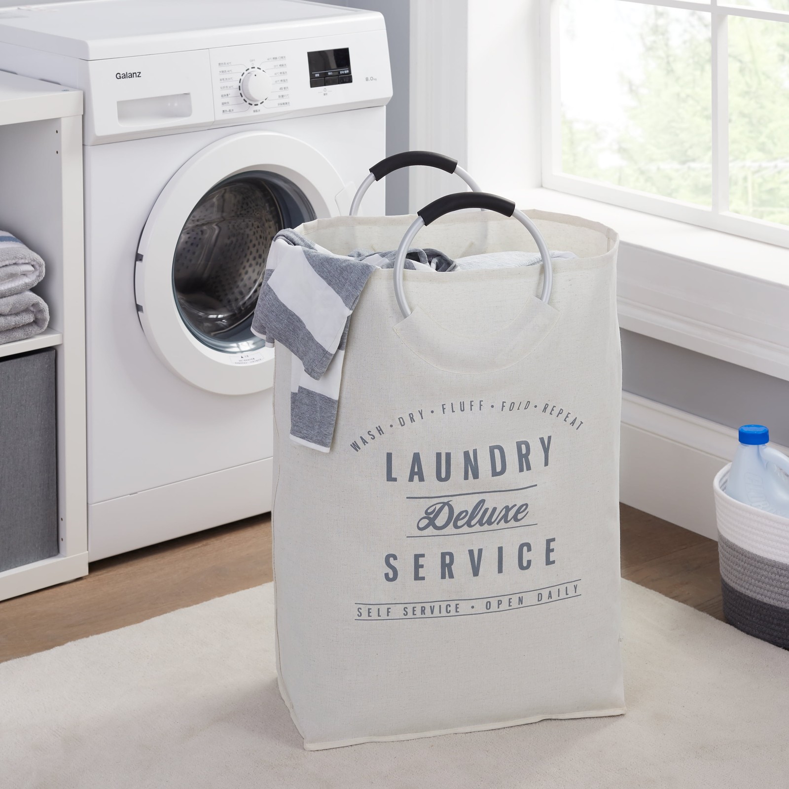 Laundry Deluxe Service Canvas Tote, Adult, 17 in W x 8.5 in D x 25.25 in H