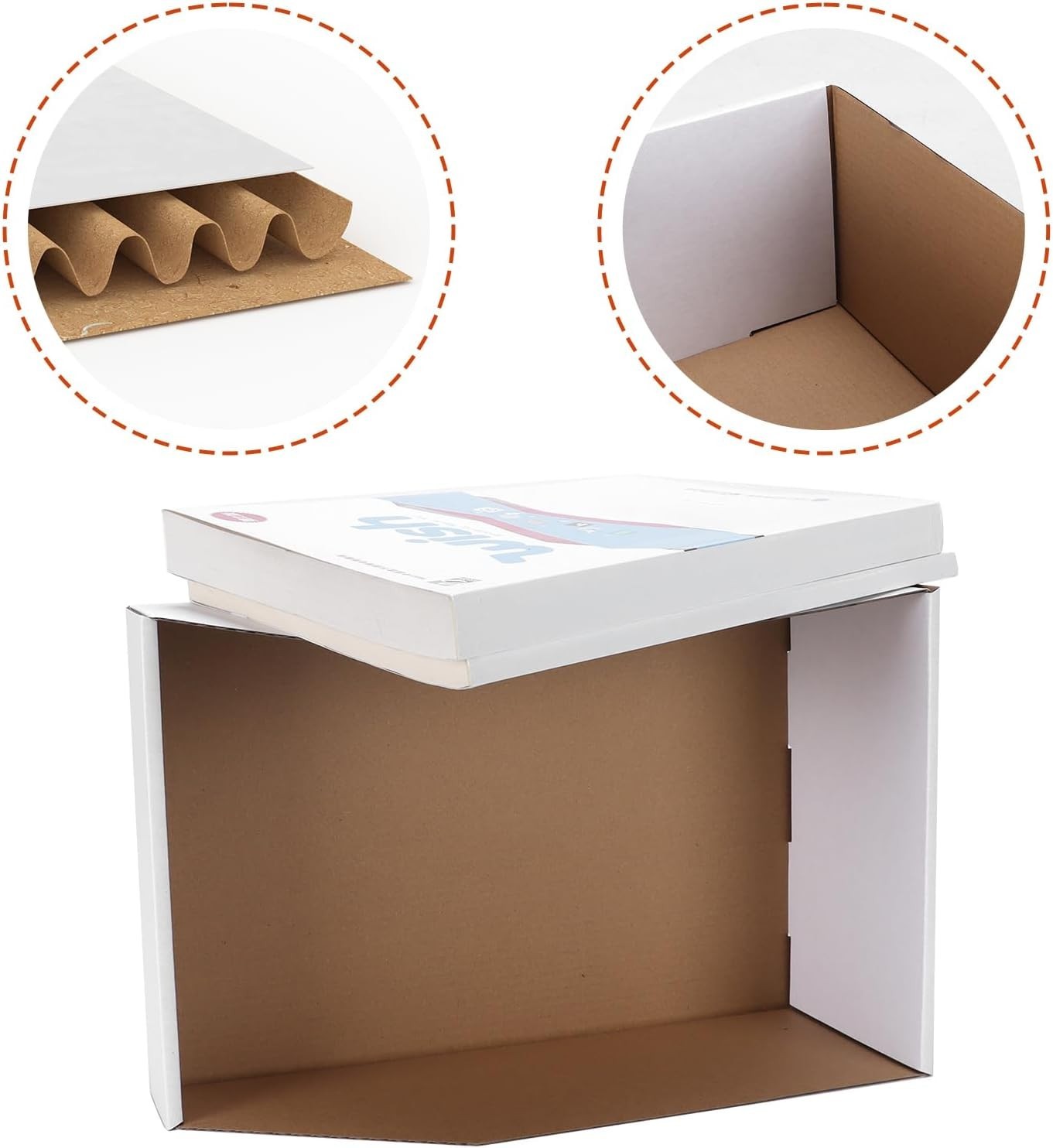 Versatile White Cardboard Storage Boxes 12x8x4.5 Inches – 35 Pack for Organizing