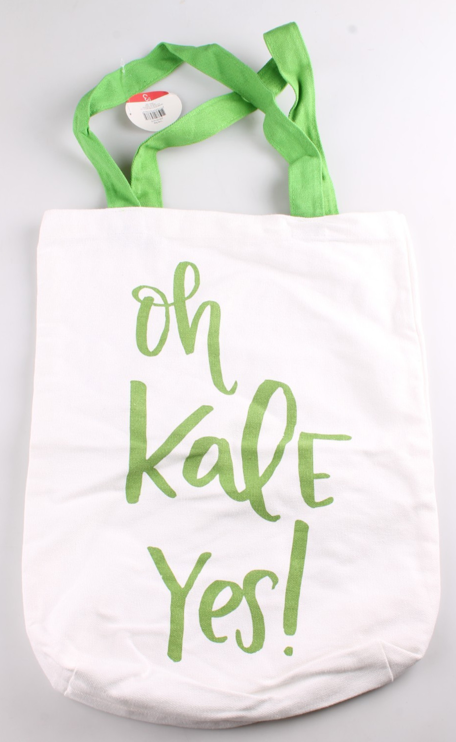 Oh Kale Yes! Canvas Reusable Tote Bag 15″ x 12.5″ New With Tags Green Grocery